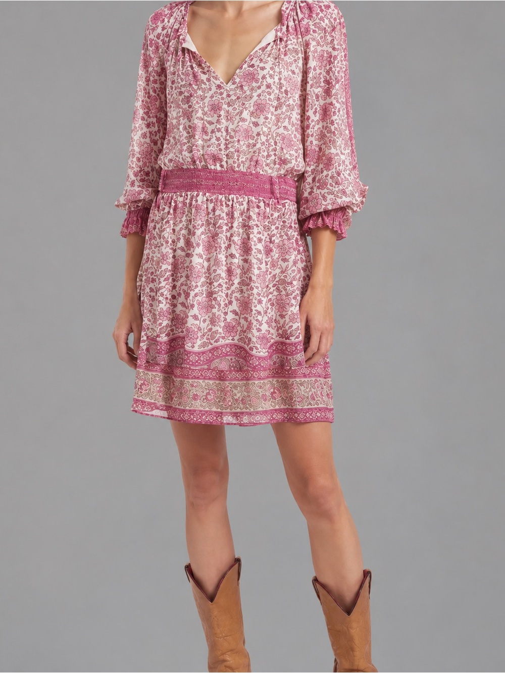 Love The Label x Anthropologie Floral Dress in Pink